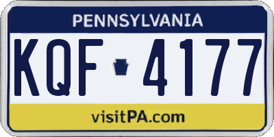 PA license plate KQF4177