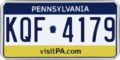 PA license plate KQF4179
