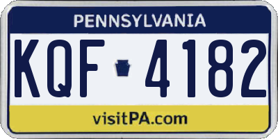 PA license plate KQF4182