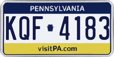 PA license plate KQF4183