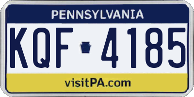 PA license plate KQF4185