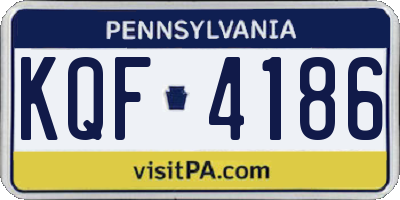 PA license plate KQF4186