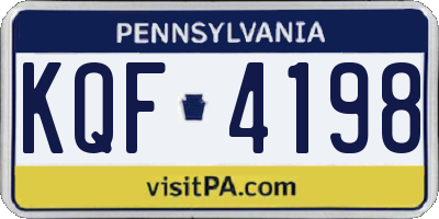 PA license plate KQF4198
