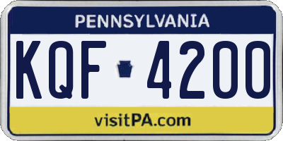PA license plate KQF4200