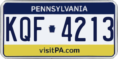 PA license plate KQF4213