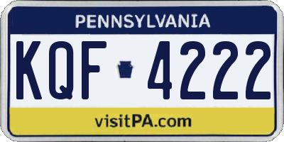 PA license plate KQF4222
