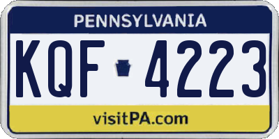 PA license plate KQF4223