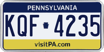 PA license plate KQF4235