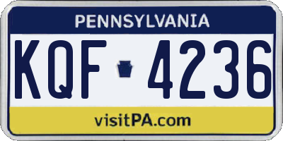 PA license plate KQF4236
