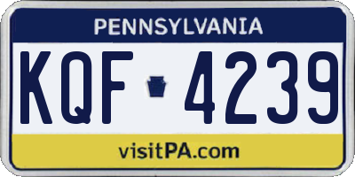 PA license plate KQF4239