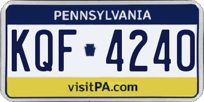 PA license plate KQF4240