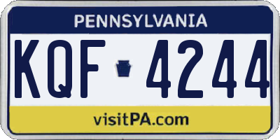 PA license plate KQF4244