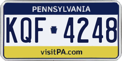 PA license plate KQF4248
