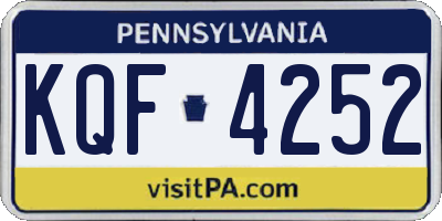 PA license plate KQF4252