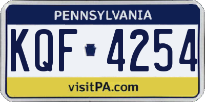 PA license plate KQF4254