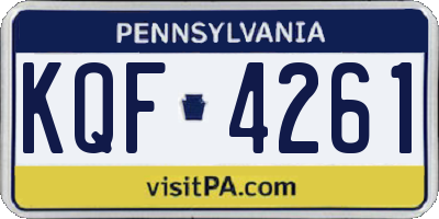 PA license plate KQF4261