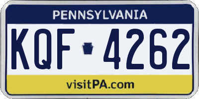 PA license plate KQF4262