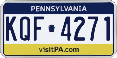 PA license plate KQF4271