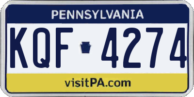 PA license plate KQF4274