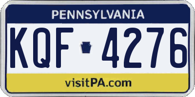 PA license plate KQF4276