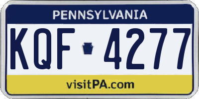 PA license plate KQF4277