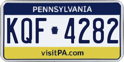 PA license plate KQF4282