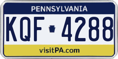 PA license plate KQF4288