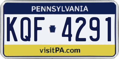 PA license plate KQF4291