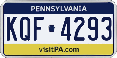 PA license plate KQF4293