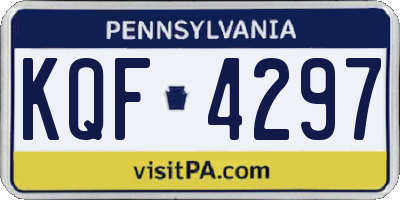 PA license plate KQF4297