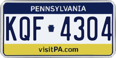 PA license plate KQF4304