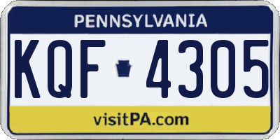 PA license plate KQF4305