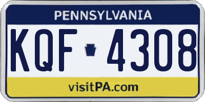 PA license plate KQF4308