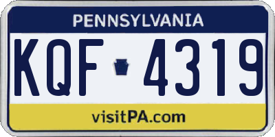 PA license plate KQF4319