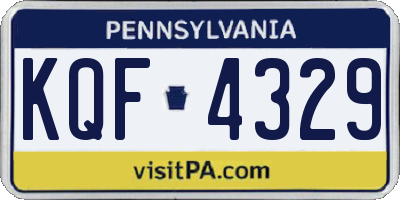 PA license plate KQF4329