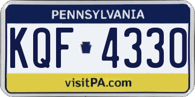 PA license plate KQF4330