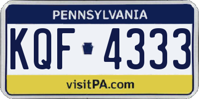 PA license plate KQF4333