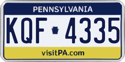 PA license plate KQF4335