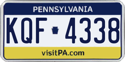 PA license plate KQF4338