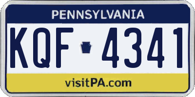 PA license plate KQF4341