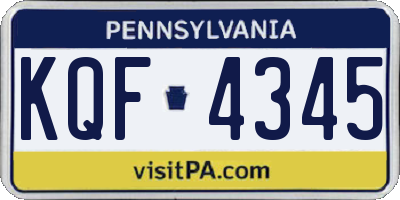PA license plate KQF4345