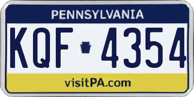 PA license plate KQF4354