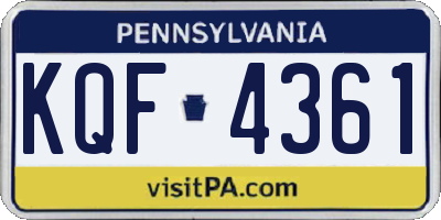 PA license plate KQF4361