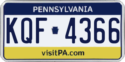 PA license plate KQF4366