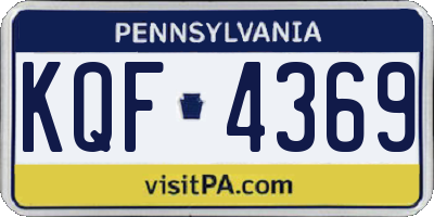 PA license plate KQF4369