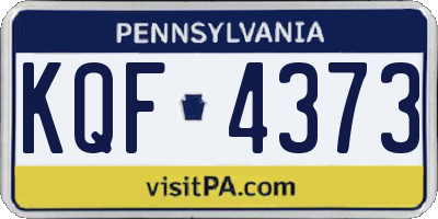 PA license plate KQF4373