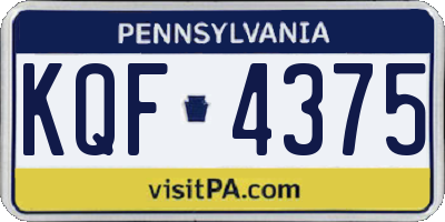 PA license plate KQF4375