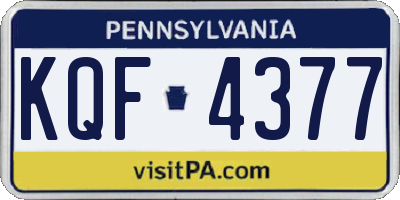 PA license plate KQF4377