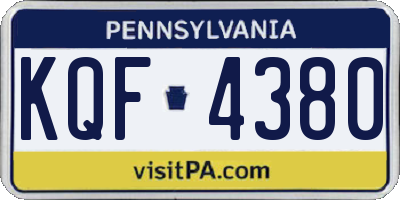 PA license plate KQF4380