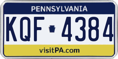 PA license plate KQF4384